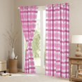 thumbnail image 3 of Homewish Minimalist Plaid Stripes Blackout Curtains Set of 2 (52x84 Each) For Female Men Adults,Pink White Window Curtains,Abstract Geometric Curtains and Drapes,Luxury Bedroom Decor, 3 of 6