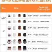 Ezprotekt 24 Pcs Chair Leg Covers,Chair Leg Floor Protectors with Wrapped Felt(1 Square, Black)