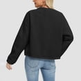 thumbnail image 5 of Homenesgenics Winter Coat Winter Clothes Womens Fleece Jackets Cropped Button Down Crew Neck Coats Fall Casual Trendy Outerwear Black L, 5 of 8