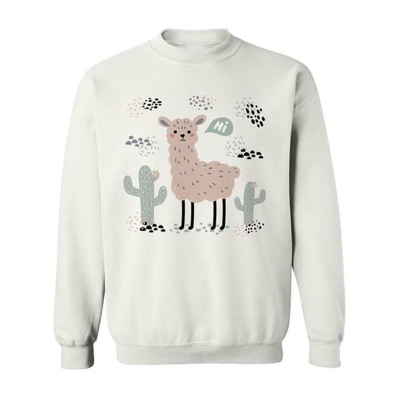 Pink Alpaca Design Sweatshirt Women -Image by Shutterstock, Female 5X-Large