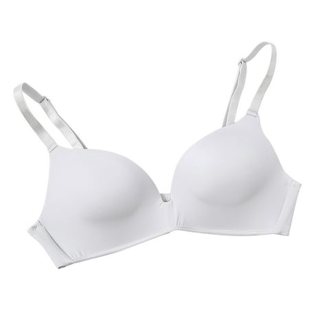 

Holiday Savings! Lightweight Bra Seamless Small Chest No Steel Ring Cup Underwear Gray