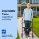 thumbnail image 2 of Andador con ruedas Medline de aluminio con asiento, color burdeos, capacidad de peso de 113 kg, ligero, ruedas de 15 cm, plegable, asas ajustables, ideal para personas mayores., 2 of 5