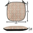 thumbnail image 5 of Geometric Chair Seating Cushion Set of 6, Tribal Inspired Motif with Tiny Triangles, Seat Pads for Office with Anti-slip Backing, 16"x16", Salmon Almond Green, by Ambesonne, 5 of 7