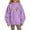 Purple, variant on Ruyang Sixth Grade Girls Hoodie Preppy Oversized Casual Pullover Sweatshirts Cute Letter Graphic Long Sleeve Hooded Tops