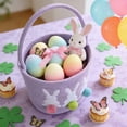 thumbnail image 4 of yulier Easter Bunny Basket, Woven Cotton Rope Storage Basket, Cute Easter Gift Basket for Kids Boys Girls, Easter Decorations Egg Storage Basket with Handle, 4 of 6