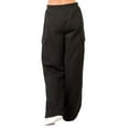 thumbnail image 3 of Sofra Women's Fleece Wide Leg Cargo Pants with Pockets XL, Black, 3 of 3