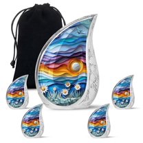 SUBSH Symphony In Paper - Cremation Urn Human Ashes - Urn For Human Ashes Adult Woman - Urns For Dad - Combo 1 Large & 4 Small - Cremation Urns For Human Ashes - Burial Urns For Male & Female