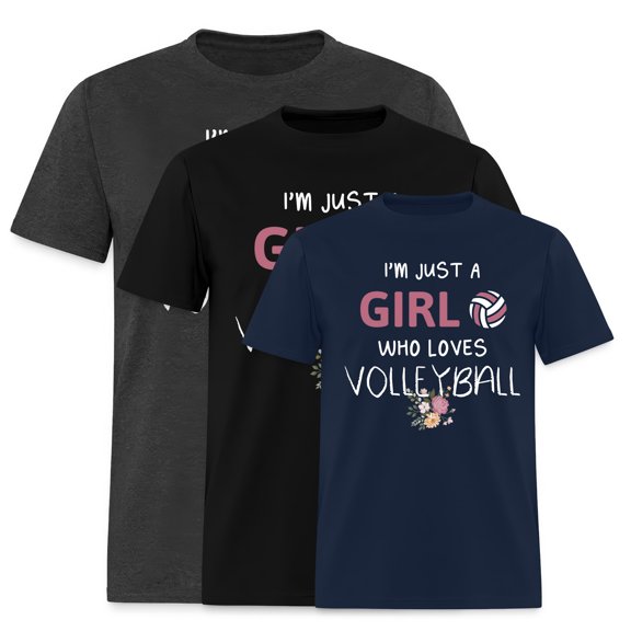 EcoLoom Im Just A Girl Who Loves Volleyball Gifts Short Sleeve Unisex T Shirt Navy-S