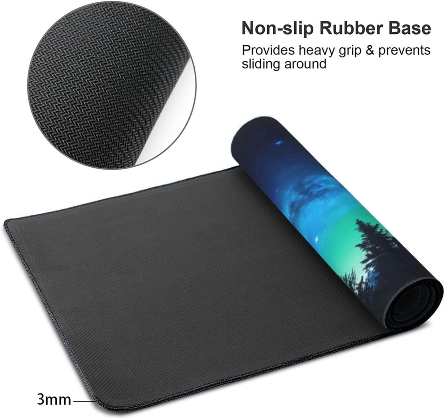 Gaming Mouse Pad,Large Mouse Pads for Desk,Non-Slip Rubber Base Extended Mousepad,XXL Keyboard Mouse Mat,Stitched Edges Computer Keyboard Desk Pad,35.4x15.8inch,Forest Moonlight
