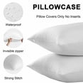 thumbnail image 5 of Throw Pillow Covers 18x18 Inch Set of 2, Pure White Waterproof Outdoor Pillow Covers, Simple Solid Color Decorative Cushion Pillowcases for Couch, Sofa, Bed, Garden, Patio, 5 of 9