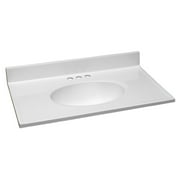 Design House 586198 Cultured Marble Vanity Top 31x19, Solid White