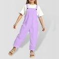 thumbnail image 2 of TAIAOJING Toddler Boys Girls Solid Color Cute Trousers Child Cute Spaghetti Pants Holiday 8-9Y, 2 of 4