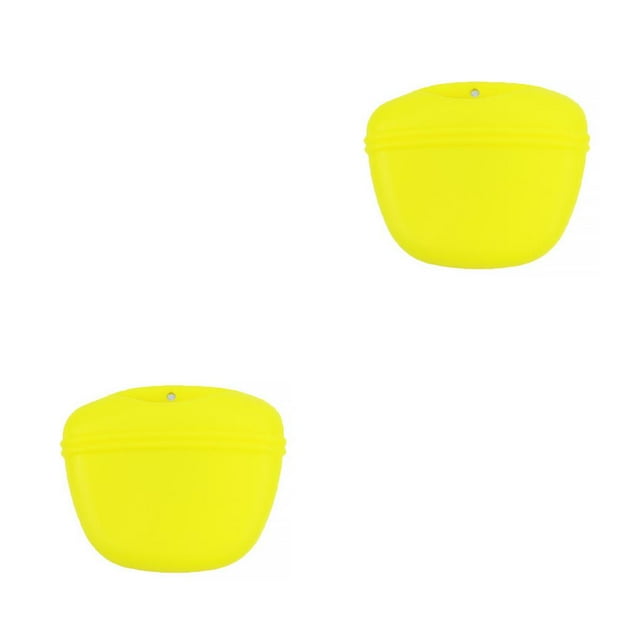 ZheElen Sac de Taille pour Animaux de Compagnie Récompense Mains Libres Pochette de Rangement pour Aliments Accessoires pour Marche en Extérieur Jaune 2Ensemble