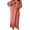 D147/Red, variant on Afdoent Nightgowns For Women Solid Color Round Neck Pocket Thread Long Over Knee Winter Nightdress Comfortable