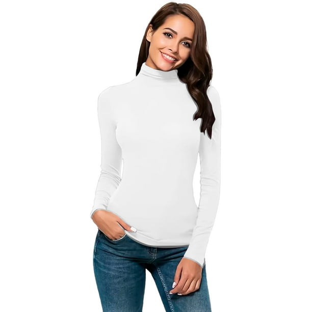 Blusa Termica Mujer Manga Larga Unitalla Cuello Alto Playera Casual Basica Camiseta Uso Diario Walmart en linea