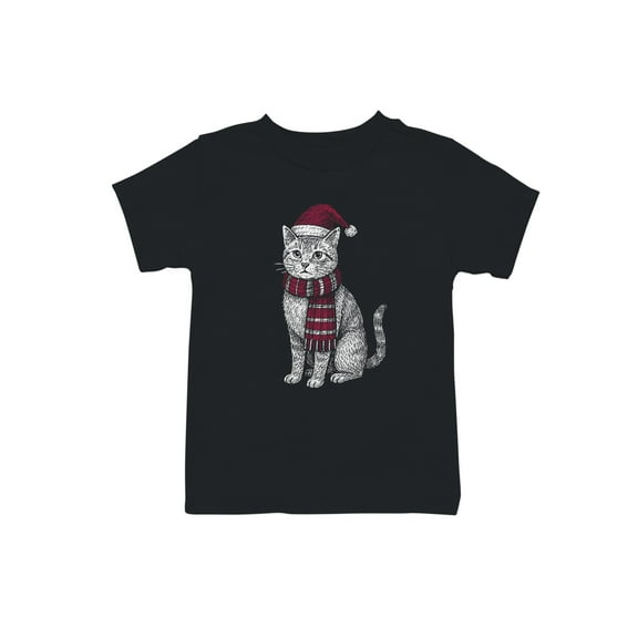 Festive Cat in Santa Hat Art Youth's T-shirt