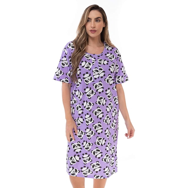 LZMY Robe de Nuit à Manches Courtes/robe de Sommeil pour Femmes/vêtement de Nuit