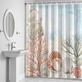 thumbnail image 6 of Vintage Ocean Bathroom Shower Curtain, Coral Shell Starfish Scenery Rustic Waterproof Washable Soft Bath Curtain for Bathtub Decor with 12 Hooks&Grommet, 36x78 Inch, 6 of 9