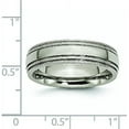 thumbnail image 6 of Avariah Chisel Titanium Polished 6.2mm Grooved and Beaded Edge Band - Ring Size 8.0-3.8gm, 6 of 8