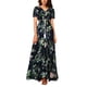 thumbnail image 3 of SAYOO Vestido bohemio femenino, estampado de flores de verano con cuello en V corto / media manga de una pieza para damas, S / M / L / XL / XXL SAYOO  moda, 3 of 5