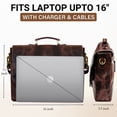 thumbnail image 3 of Leather Laptop Bag for Men, 16" Messenger Office Work Bag Shoulder Travel Business Briefcase Satchel Vintage Gift by Rustic Town, Mulberry, 3 of 7