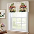 thumbnail image 6 of 2 Pack Frog Mushroom Valance for Window Watercolor Plant Leaves Linen Kitchen Valance Rod Pocket Short Curtain Topper Decorative Window Treatment for Living Room Bedroom 54"x18", 6 of 8