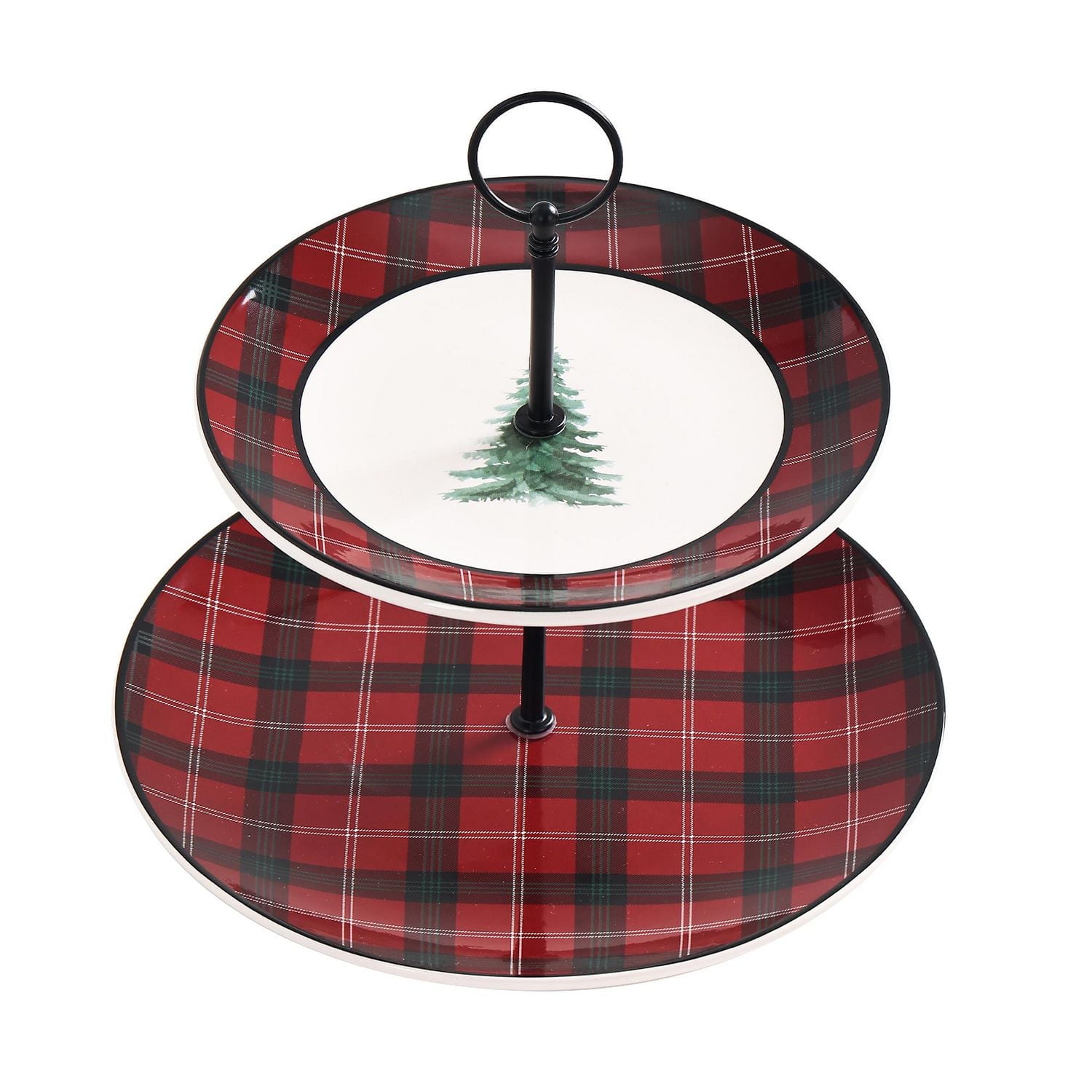 Holiday Time Assiette de service à 2 niveaux