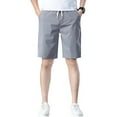 thumbnail image 2 of zeranth Men Summer Casual Shorts Elastic Waist Adjustable Drawstring Cargo Shorts with Pockets Solid Color Wide Leg Knee-length Short Pants, 2 of 7