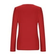 thumbnail image 4 of uublik Long Sleeve T Shirts for Women Red Fashion T Shirts Crew Neck Casual Top Comfortable Shirt Soft Basic Tees Women Blouses, 4 of 4