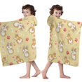 thumbnail image 4 of Corgi Dog and Footprints Hooded Bath Towel，50"x30" for Ages 3 To 12 Kids, Quick Dry Lightweight Soft Microfiber Hood Beach Towel Cover Up for Kids, 4 of 7