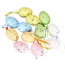 FNGZ Easter Decorations Hangs Clearance 12 Pack Easter Egg Ornament Easter Colorful Egg Printed Bright Easter Eggs Foam Easter Tree Decoration for Easter Spring Party Favors Supplies Black