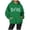Green, variant on Women's Letter Print Hoodie Long Sleeve with Pockets XXL