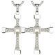 thumbnail image 1 of Collares Catolicos SacredDiamon02 2Pzas Plata Collar Cruz Dije 3.5x5.5cm Metal., 1 of 5