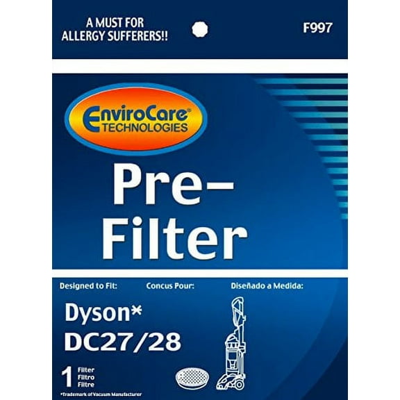 EnviroCare Premium Replacement Vacuum Cleaner Pre-Filter Designed to Fit Dyson DC27 and DC28 Vacuums