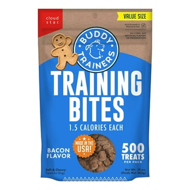 Buddy Biscuits Trainers 10 oz. Pouch of Training Bites Soft & Chewy Dog Treats Made with Bacon Flavor E11