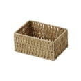 thumbnail image 2 of Heliisoer Imitation Straw Desktop Cosmetics Storage Box Rattan Jewelry Storage Basket Storage Basket Storage Basket Storage Box Home Storage Box Desktop Storage, 2 of 8