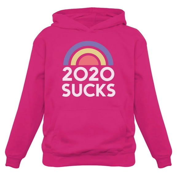 2020 Sucks Sweatshirt Funny Quarantine Graphic Rainbow Women Hoodie XX-Large Pink