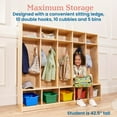 thumbnail image 5 of ECR4Kids 5-Section Coat Locker with Bench and 5 Scoop Front Storage Bins, Kids Furniture, Natural, 5 of 9