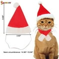 thumbnail image 4 of Spencer 2Pcs Pet Dog Cat Santa Hat & Red Scarf Set Christmas Outfit Pet Costume Apparels for Puppys Small Cats, 4 of 8