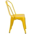 thumbnail image 4 of Pemberly Row Modern Metal Stackable Dining Side Chair in Yellow, 4 of 6