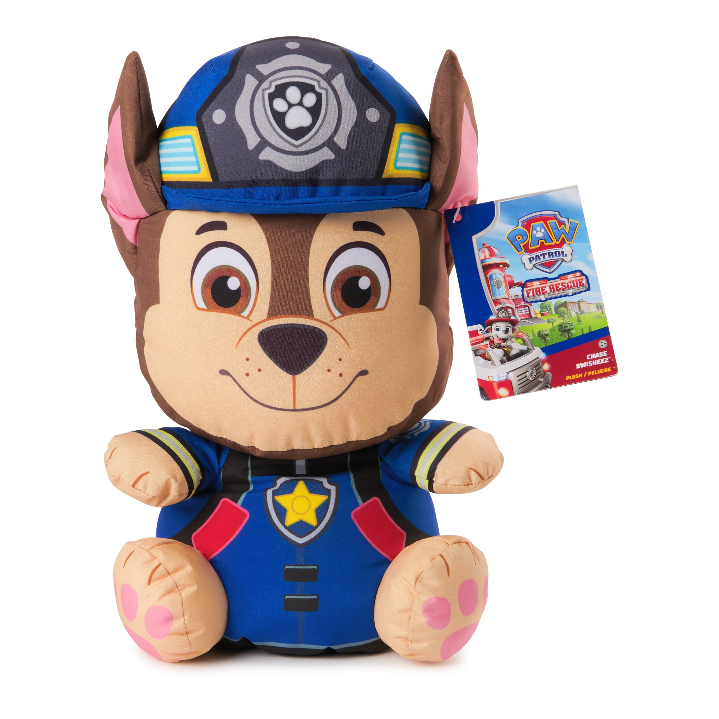 PAW Patrol, Peluche Chase pompier Swisheez, jouet officiel du célèbre dessin animé, peluche moelleuse pour enfants à partir de 3 an, 25,5 cm PAW Patrol, Peluche Chase pompier Swisheez, jouet officiel du célèbre dessin animé, peluche moelleuse pour enfants à partir de 3 an, 25,5 cm