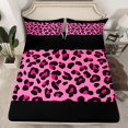 thumbnail image 2 of jejeloiu Abstract Cheetah Print Full Size Sheets,Abstract Geometric Lines Bed Sheets,Pink Black Sheet Sets For Teens,Super Cozy Room Decor,4 Pieces, 2 of 7