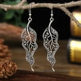 thumbnail image 2 of Grandest Birch 1 Pair Lady Earrings Creative Leaf Shape Individual Rhinestone Drop Earrings for Gift Rhinestone,Alloy Green, 2 of 8