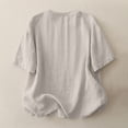 thumbnail image 6 of Tsesme Linen T-shirt for Women Round Neck Short Sleeve Loose Tees Summer Casual Comfy Basic Tops, 6 of 8