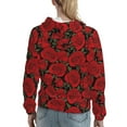 thumbnail image 7 of Uemuo Rose Flowers Pattern Women's Hoodie with Eye-catching Drawstrings- Casual Pullover Hoodie with Kangaroo Pocket, Stylish Hooded Sweatshirt-XX-Large, 7 of 7