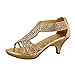 thumbnail image 3 of Delicacy Sandale Habillée à Brides Angel-37 avec Strass Talon Bas, Or, 8.5, 3 of 4