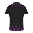 thumbnail image 5 of WREESH Men's Polka Dot Henley Shirts Casual Fashion Business Short Sleeve Shirt with Printed Athletic Top for Playful Style Purple, 5 of 5