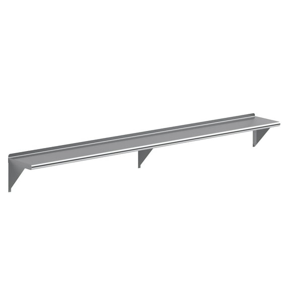 AmGood 12 in. x 96 in. Stainless Steel Wall Shelf | NSF Certified | Appliance & Equipment Metal Shelving | Kitchen, Restaurant, Garage, Laundry, Utility Room