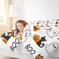 thumbnail image 4 of Homewish Halloween Boo Cat 7-Piece Twin Bedding,Cute Pumpkin Lantern Pattern Bedding Comforter Set,White Orange Black,Halloween Reversible, 4 of 8
