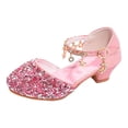 thumbnail image 4 of Fozruso Girls Princess Party Pump Shoes,Sizes 10 Little Kid,Low Heeled Glitter Dress Shoes Ankle Buckle Strap Party School Shoes, 4 of 7